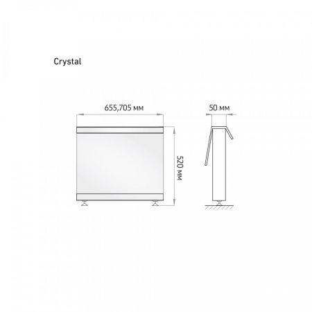 Экран под ванну Alavann Crystal 70 см ALV0253001 торцевой МДФ белый