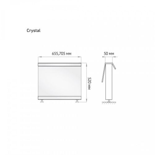 Экран под ванну Alavann Crystal 75 см ALV0254000 торцевой МДФ белый - фото 2
