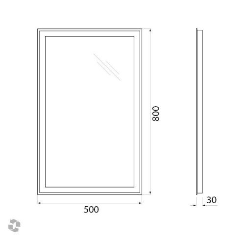 Зеркало с подсветкой BelBagno SPC-GRT-500-800-LED-BTN 50х80 подвесное - фото 5