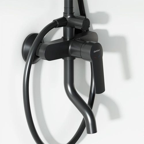 Душевая стойка Damixa Jupiter 977740300 настенная цвет черный - фото 5