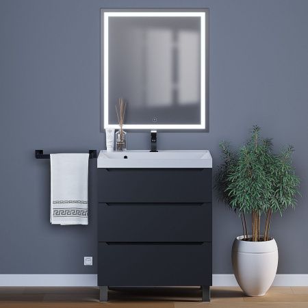 Тумба под раковину Uperwood Tanos 291020333 70х50 напольная цвет черный