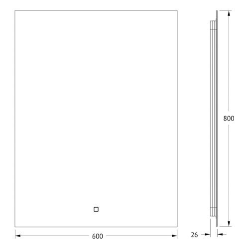 Зеркало с подсветкой Defesto GLOW DF 2517S 60х80 подвесное - фото 2