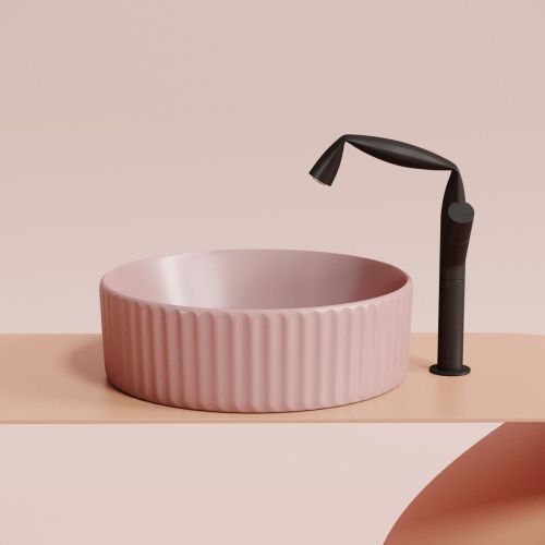Раковина из сантехнического фарфора Ceramica Nova ELEMENT CN6057MP 40х40 накладная цвет розовый без отверстий под смеситель - фото 4