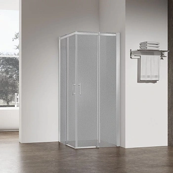 Душевой уголок Veconi Rovigo RV50CH-8080-02-C8 80х80 стекло рифленое профиль хром без поддона