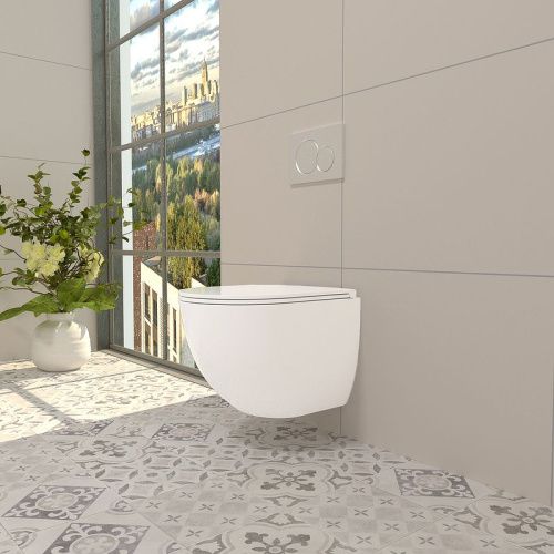 Унитаз подвесной WeltWasser 10000008268 белый с сиденьем микролифт безободковый смыв торнадо - фото 2