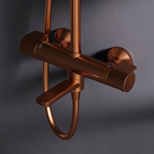 Душевая стойка Am.Pm X-Joy F0785A544 настенная цвет золото с термостатом - фото 4