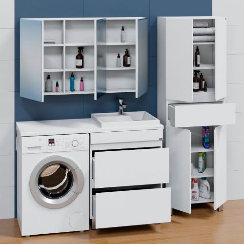 Тумба под раковину СанТа Марс 700316 70х50 напольная цвет белый - фото 3