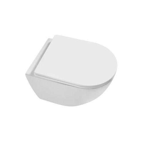 Унитаз подвесной Grossman Thin Rim GR-5601S белый с сиденьем микролифт безободковый каскадный смыв - фото 4