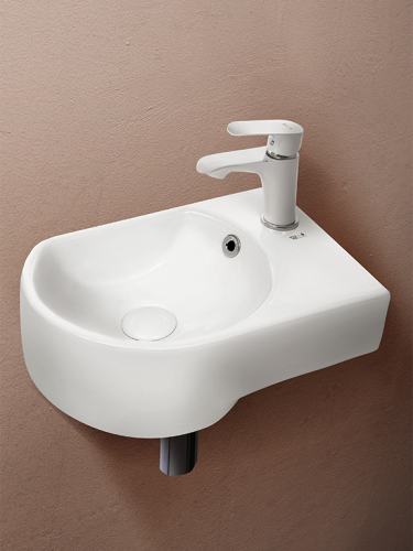 Раковина из сантехнического фаянса WeltWasser WW SK 10000003877 40х30 подвесная цвет белый 1 отверстие под смеситель - фото 2