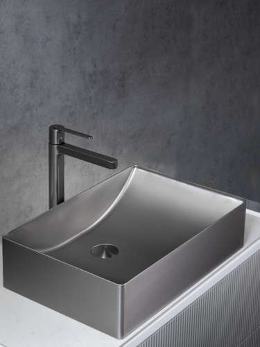 Раковина из нержавеющей стали AltroBagno Futuro AltroBagnoFuturo001014MtGr 50х30 накладная цвет оружейная сталь - фото 3