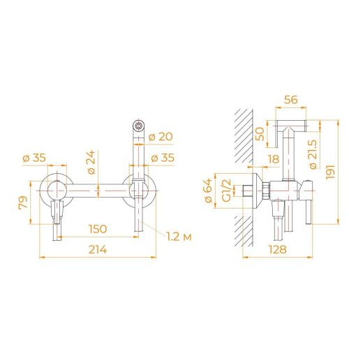 Гигиенический душ со смесителем RGW Shower Panels 581408215-01 хром - фото 5