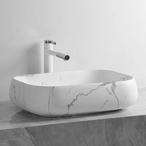 Раковина из сантехнического фарфора Cerutti SPA CR0086 MMW2 60х40 накладная цвет белый без отверстий под смеситель - фото 2