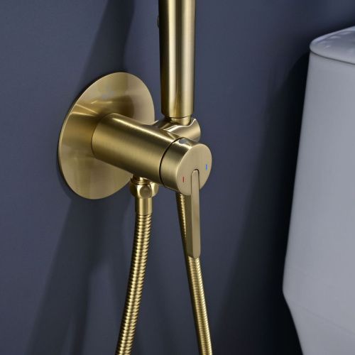 Гигиенический душ со смесителем Rose R235G золото - фото 4