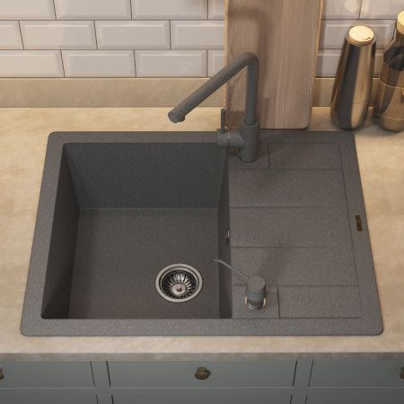 Кухонная мойка Uperwood Quartz Premium UPD-03 3910202110 65х50 цвет серый поверхность матовая