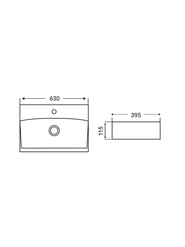 Раковина из сантехнического фаянса WeltWasser WW SK 10000004575 40 см накладная цвет белый 1 отверстие под смеситель - фото 2