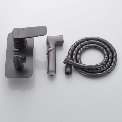 Гигиенический душ со смесителем Shevanik S9905T оружейная сталь - фото 4