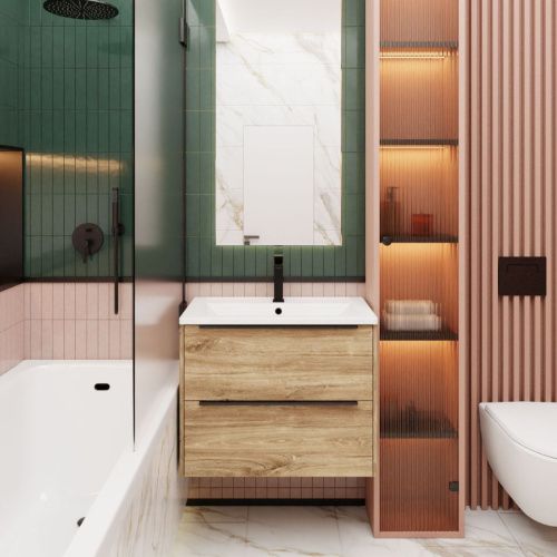 Тумба с раковиной La Fenice TESORO NFNC-01-TES-DKK-100-2-3-100 100х50 подвесная цвет коричневый - фото 3