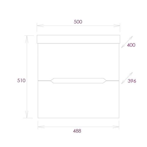 Тумба под раковину Onika Айленд 105021 50х40 подвесная цвет белый - фото 3