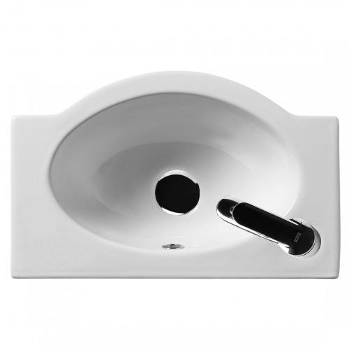 Раковина из сантехнического фарфора Santek Форум 1WH110542 50х30 подвесная цвет белый 1 отверстие под смеситель - фото 3