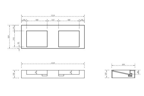 Раковина из искусственного камня Abber STEIN AS2643-1.2 120х50 подвесная цвет белый без отверстий под смеситель - фото 3