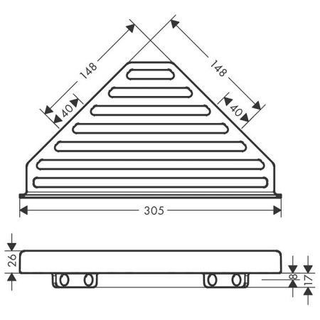 Полка в ванную комнату Hansgrohe AddStoris 41741140