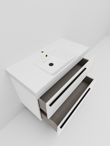 Тумба с раковиной La Fenice Elba TWIN NFNC-01-ELB-B-100-2-3-100 100х50 подвесная цвет белый - фото 4
