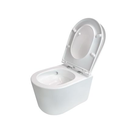 Унитаз подвесной Creo Сeramique LYON COMBO LY1100R белый с сиденьем с микролифт смыв торнадо