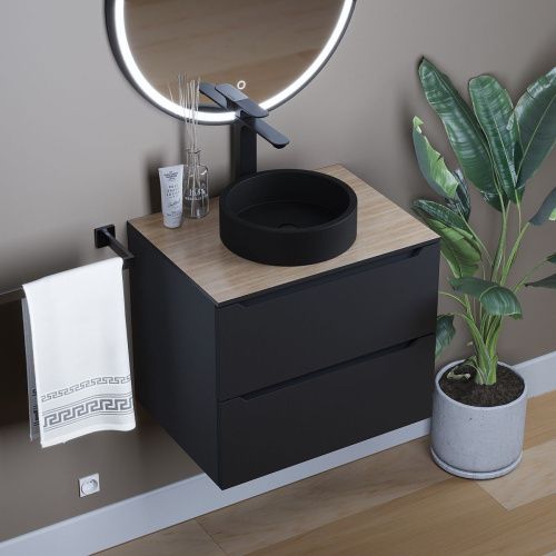 Раковина из искусственного камня Uperwood Round 291020316 30х30 накладная цвет черный - фото 4