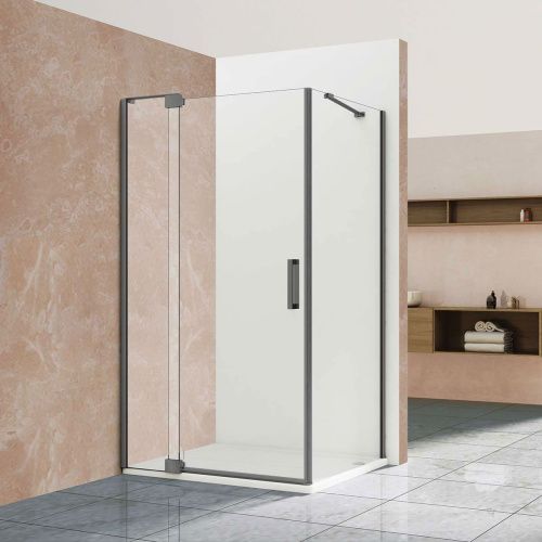 Душевой уголок Vincea Extra VSR-1E111290CLGM 120х90 стекло прозрачное профиль вороненая сталь без поддона