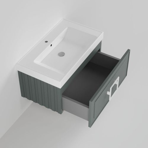 Тумба с раковиной La Fenice CUBO NFNC-01-CUB-G-80-2-80 80х50 подвесная цвет серый - фото 2