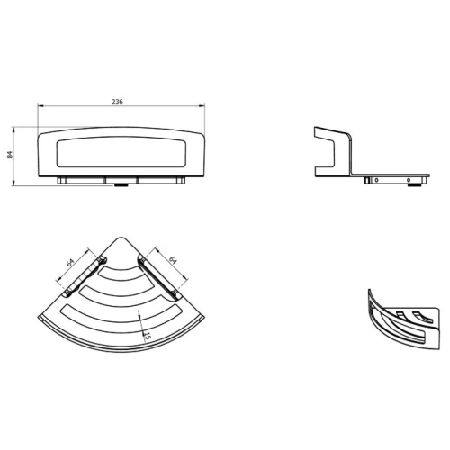 Полка Langberger BLACK EDITION 78160-BPC - фото 2