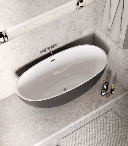 Ванна акриловая Grossman Fly GR-1104MB 170х75 отдельностоящая овальная с ножками - фото 5