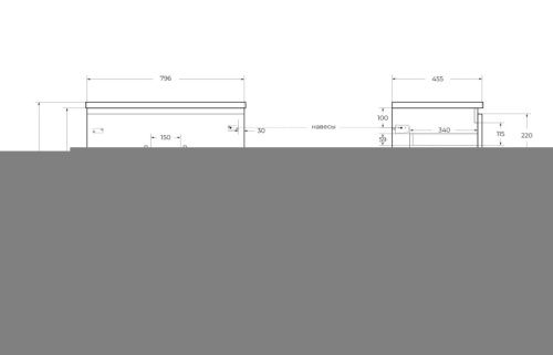 Тумба под раковину BelBagno Albano ALBANO-800-2C-SO-BL 80х50 подвесная цвет белый - фото 2