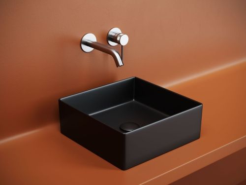 Раковина из сантехнического фарфора Ceramica Nova ELEMENT CN6068MB 40х40 накладная цвет черный без отверстий под смеситель - фото 4