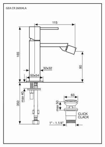 Смеситель Emmevi Gea 26004LA/CR на биде хром - фото 2