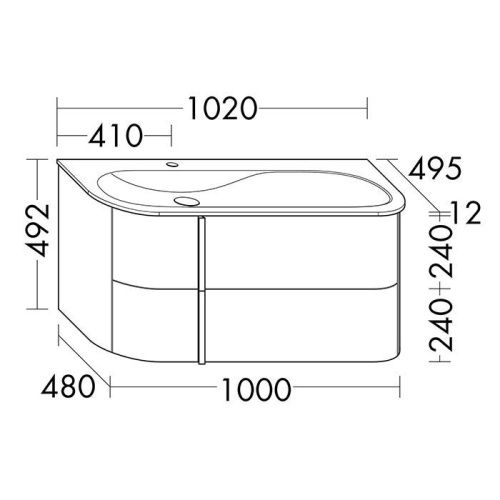 Тумба с раковиной Burgbad Lavo 2.0 SFZS102LG0227F5048C0037 100х50 подвесная цвет белый - фото 2