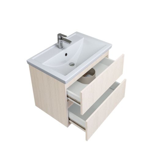 Тумба под раковину Grossman Юнит 207013 70х50 подвесная цвет бежевый - фото 5