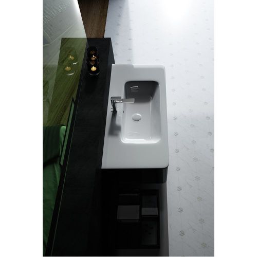 Раковина керамическая Dreja Nikson 200661 110х50 подвесная цвет белый 1 отверстие под смеситель - фото 5