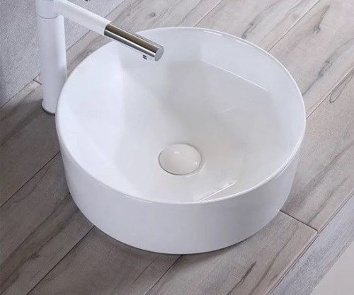 Раковина из сантехнического фаянса CeramaLux 9425 40х40 накладная цвет белый без отверстий под смеситель - фото 2