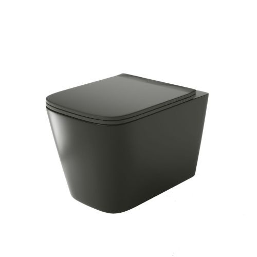 Унитаз подвесной Grossman Санфаянс GR-4441BMS черный с сиденьем микролифт безободковый каскадный смыв - фото 2