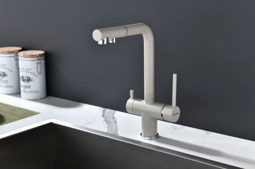 Смеситель для кухни Paulmark SERPENTINE Se213222-BE на мойку бежевый - фото 5