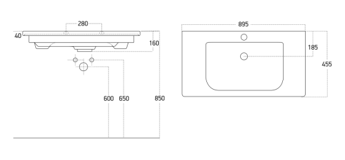 Раковина мебельная керамическая Dreja Soft 90 13090-KL 90х50 накладная цвет белый - фото 2