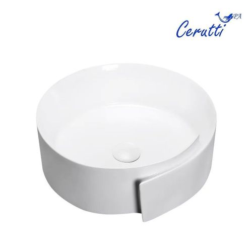 Раковина из сантехнического фарфора Cerutti SPA CR0066 50х40 накладная цвет белый без отверстий под смеситель - фото 3