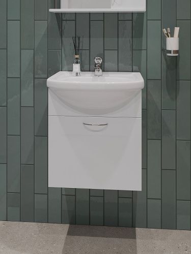 Тумба с раковиной Orange Лайт LRA-45TUW+RA 50х40 цвет белый - фото 2