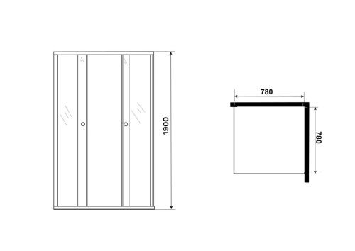 Душевой уголок Niagara Eco NG-1008-14QBLACK 80х80 стекло с рисунком профиль черный без поддона - фото 5