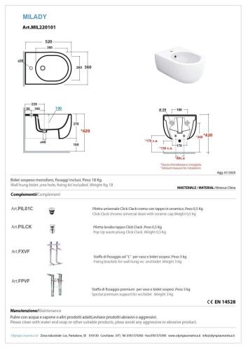 Биде подвесное Olympia Milady MIL220123 цвет черный - фото 3