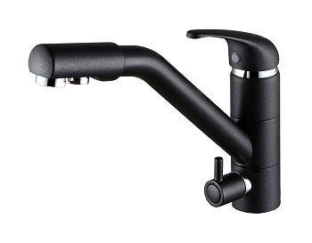 Смеситель для кухни Paulmark HESSEN He213017-418 на мойку черный