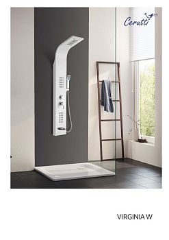 Душевая панель Cerutti SPA CT9990 настенная цвет белый