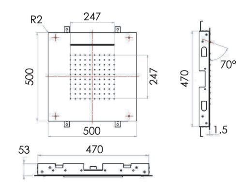 Верхний душ Remer X Style Inox SS357SFS50C 50х50 нержавеющая сталь - фото 2