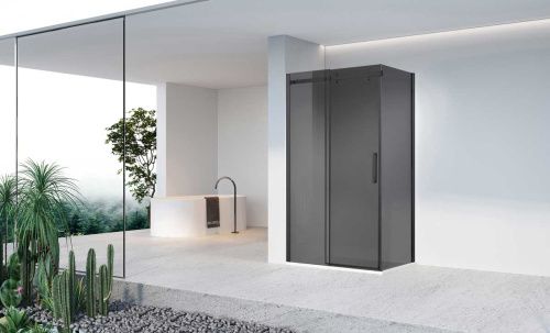 Душевой уголок Vincea Como-N VSR-4CN9012CGB 120х90 стекло тонированное профиль черный без поддона - фото 2